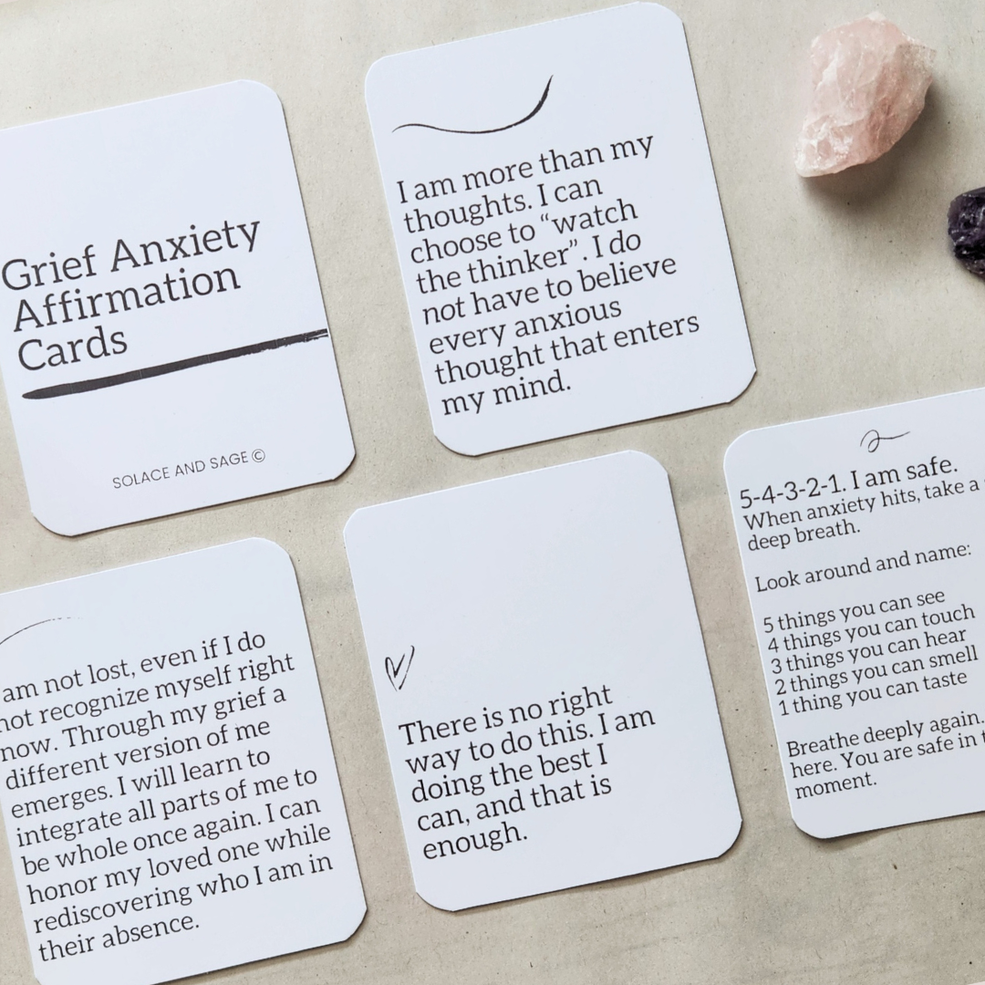 Grief Anxiety Affirmation Cards